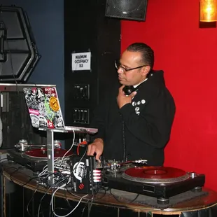 a dj at a party