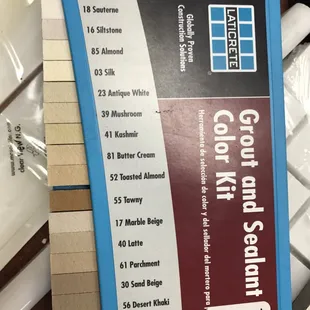Grout color choices