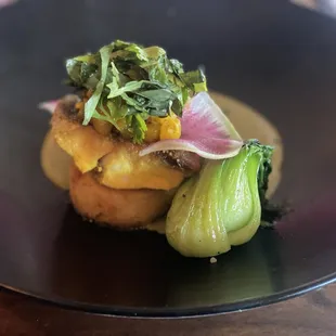 Pan-fried black bass