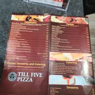 menu, pizza
