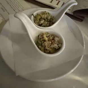 Sample of the daily special quinoa and nut appetizer