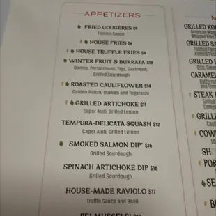 menu