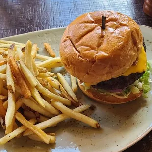 Wagyu beef burger and fries! Delicious