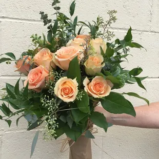 Hand wrapped &quot;Farmer&apos;s Market&quot; roses that direct from the South American farms.