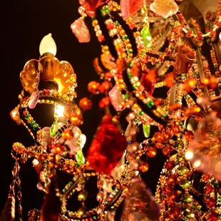 a chandelier decorated with beads
