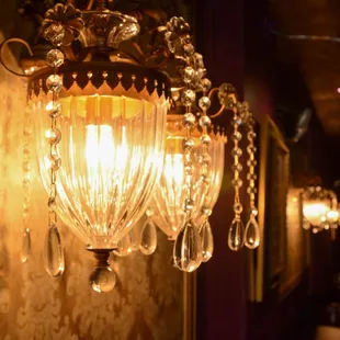 a chandelier hanging from the ceiling