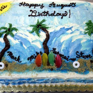 A custom decorated cake from the bakery