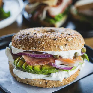 Smoke Salmon on Bagel