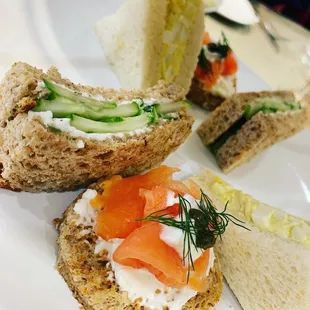 a plate of sandwiches