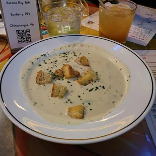 Bowl of clam chowder