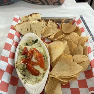 Pita was excellent with the exceptional artichoke dip.