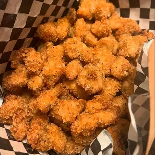 Popcorn chicken for $10. They used panko bread crumbs for coating. They give you generous portion unlike the other boba place I know!