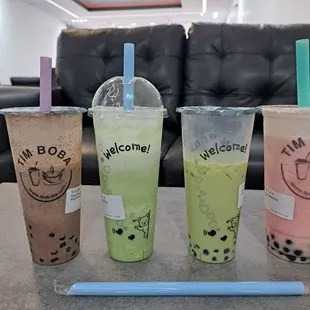 Oreo, green tea, matcha, strawberry avalanche
