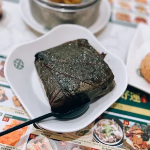 Sticky rice in lotus leaf / $7.50