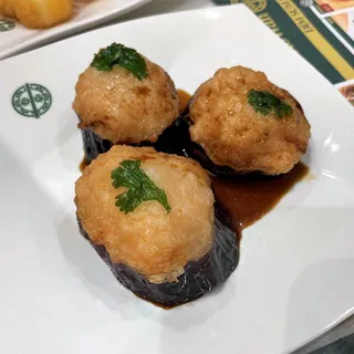 F3. Deep Fried Eggplant with Shrimp