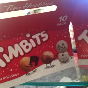 two boxes of tim hortons