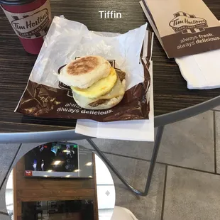 Turkey, egg whites, and cheese on a muffin combo