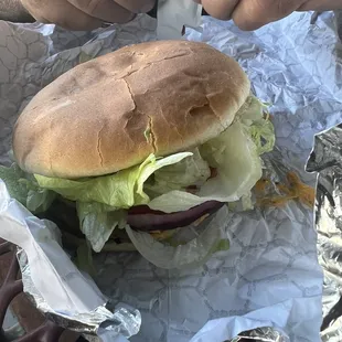 Double classic cheeseburger