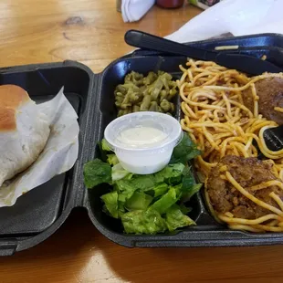 It was tasty  Enough food for lunch and dinner.