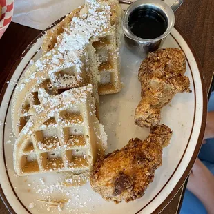 Chicken n waffles (small plate for a kid)