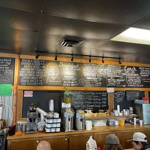 The wall menu inside of Tim&apos;s Palace
