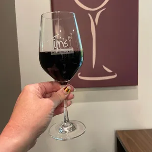 a hand holding a wine glass