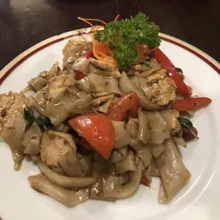 The portion was huge---and served on a fancy plate.