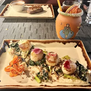 Seared Dayboat Scallops and a Paloma margarita