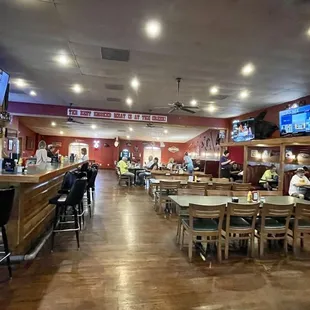 Wide angle of the dining room