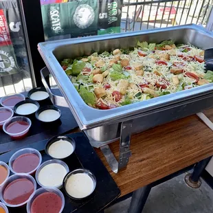 Even the salads and dressings were fresh and colorful!