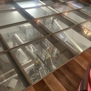 Glass floor in the bar area. Very nice.