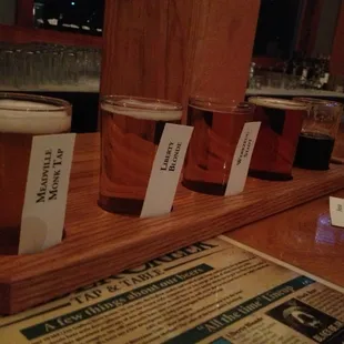 The beer sampler.