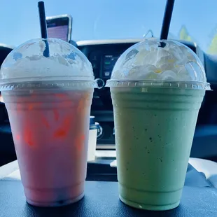 Watermelon Italian Soda &amp; Rock Melon Matcha