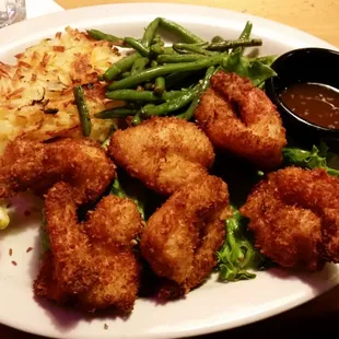 Missi-shrimpi with beans and hashbrowns