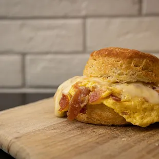 Wood-Fired Egg, Cheese, &amp; Bacon Biscuit