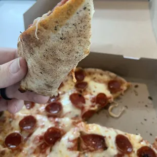 bottom of pizza  Looks are deceiving.