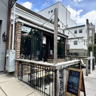 Out front