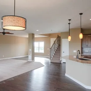 open kitchen and living room