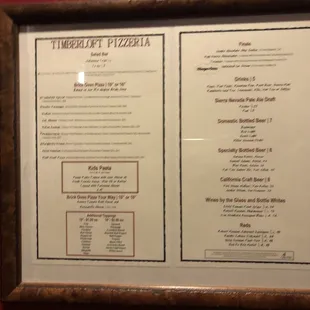 menu