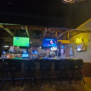 a bar with a lot of seating