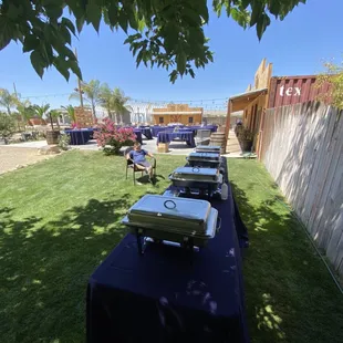 Setting up for the wedding..