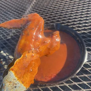 Chicken wings Buffalo style..