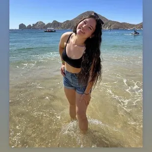 Enjoying the beach at Los Cabos.