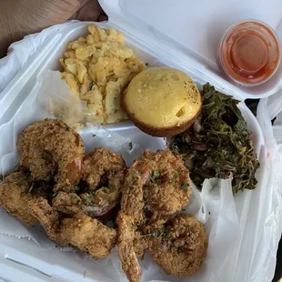 8 Piece Shrimp Combo w/ Mac and Cheese  &amp; Southern Greens