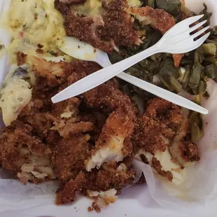 Fish Fried too hard &amp; salty ( not good )  waste of money going to the trash