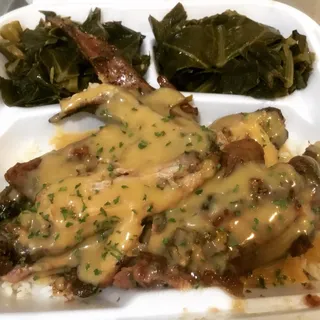 Smothered Turkey Wings Over Rice