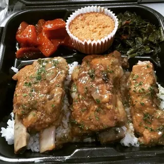 Smothered Ribs Over Rice