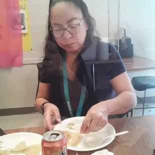 Ex, eating her tacos...She was hangry!!