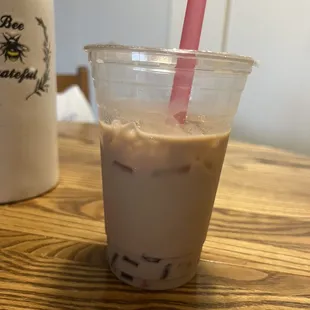 Hokkaido Milk Tea with brown sugar jelly