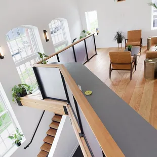 a view of the living room from the second floor